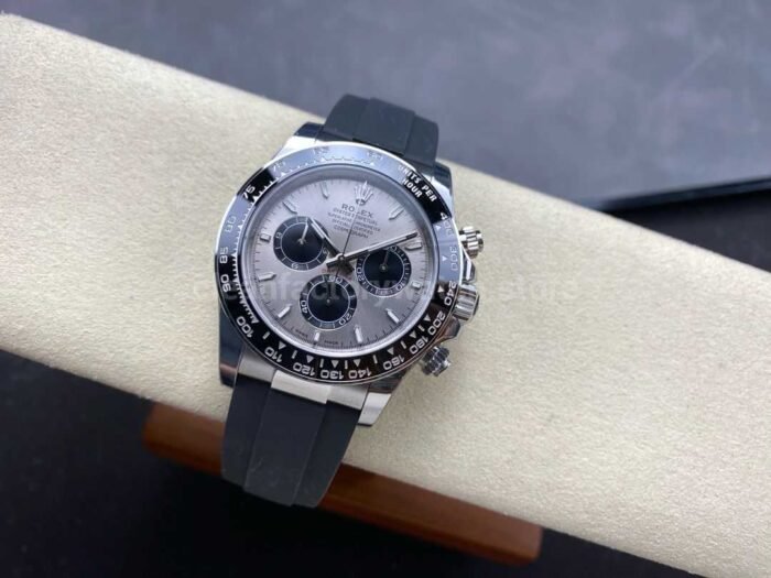 VS Factory Rolex Daytona 126519LN-0006 40MM White Gold Rubber Strap Black Eye Grey Dial - Image 4