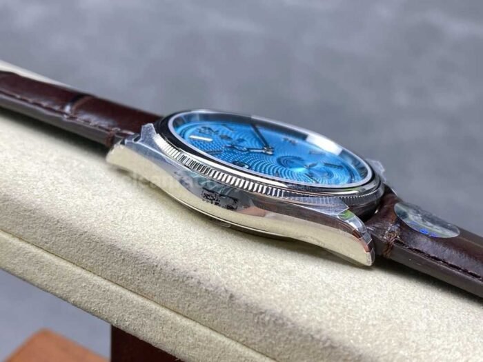 8 Factory Rolex 1908 52506 0002 39mm Steel Leather Strap Arabic Numerals Ice Blue Dial 6 Super Clone Watch,Clean Factory Watch