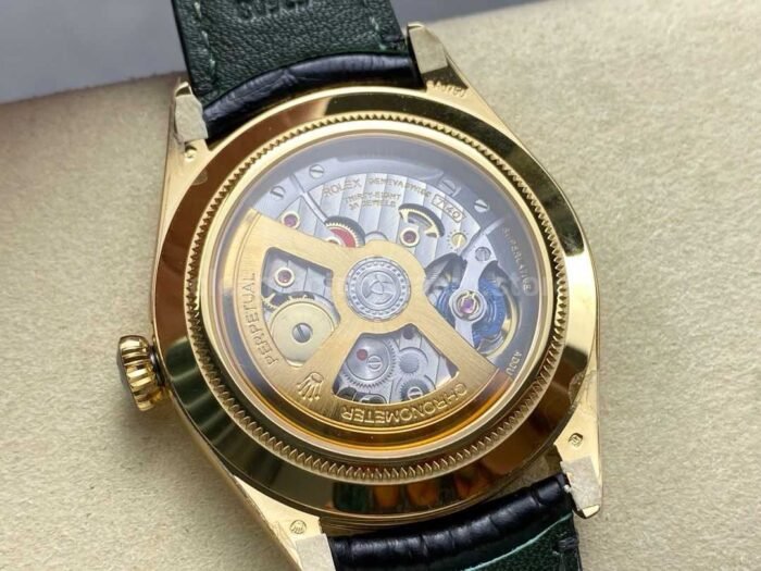 8 Factory Rolex 1908 52508 0002 39mm Yellow Gold Leather Strap Arabic Numerals Black Dial 1 Super Clone Watch,Clean Factory Watch