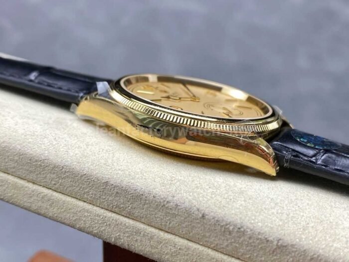 8 Factory Rolex 1908 52508 39mm Yellow Gold Leather Strap Arabic Numerals Champagne Dial 5 Super Clone Watch,Clean Factory Watch