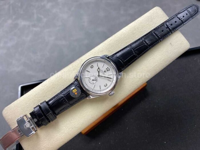 8 Factory Rolex 1908 52509 0006 39mm Steel Leather Strap Arabic Numerals White Dial 1 Super Clone Watch,Clean Factory Watch