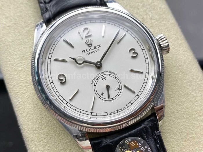 8 Factory Rolex 1908 52509 0006 39mm Steel Leather Strap Arabic Numerals White Dial 3 Super Clone Watch,Clean Factory Watch