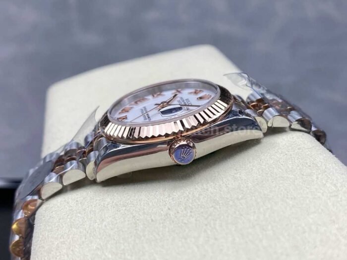 8+ Factory Rolex counterweight Datejust 278271-0002 31mm  Half Rose Gold Roman Numerals White Dial Jubilee - Image 6