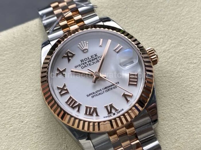 8+ Factory Rolex counterweight Datejust 278271-0002 31mm  Half Rose Gold Roman Numerals White Dial Jubilee - Image 2