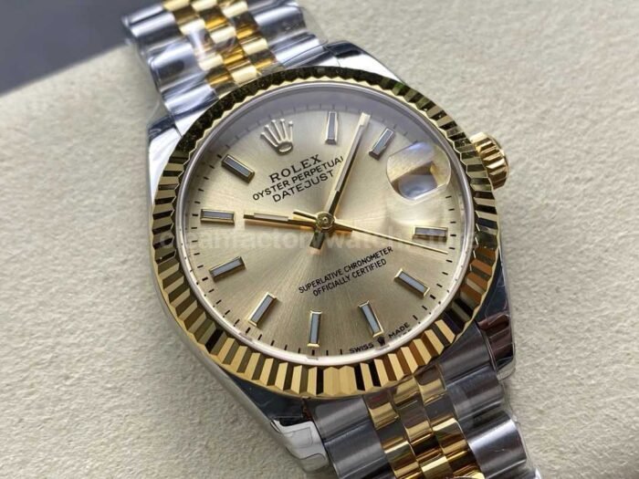 8 Factory Rolex counterweight Datejust 278273 0014 31mm Half Yellow Gold Champagne Dial Jubil 4 Super Clone Watch,Clean Factory Watch