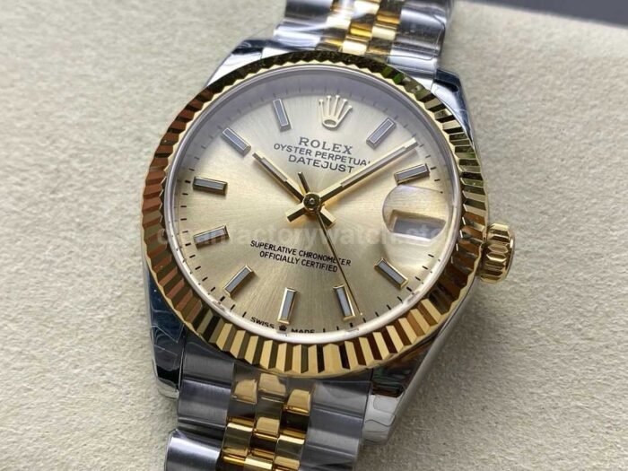 8 Factory Rolex counterweight Datejust 278273 0014 31mm Half Yellow Gold Champagne Dial Jubil 9 Super Clone Watch,Clean Factory Watch