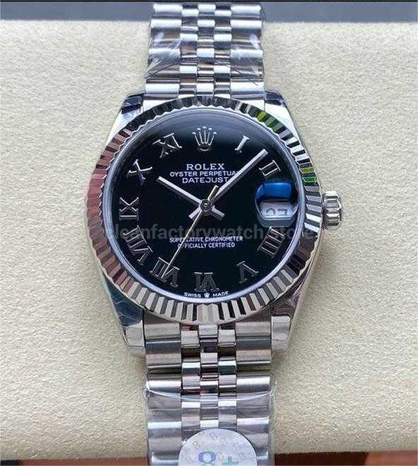 8+ Factory Rolex counterweight Datejust 278274-0002 31mm Full 904L Roman Numerals Black Dial Jubilee