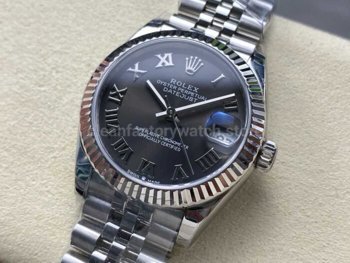 8 Factory Rolex counterweight Datejust 278274 0022 31mm Full 904L Roman Numerals Grey Dial J 4 Super Clone Watch,Clean Factory Watch