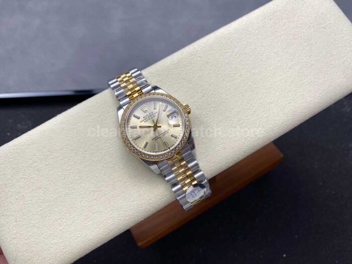 8+ Factory Rolex counterweight Datejust 278383RBR-0014 31mm Diamond Yellow Gold Bezel Half Yellow Gold Champagne Dial Jubilee - Image 4