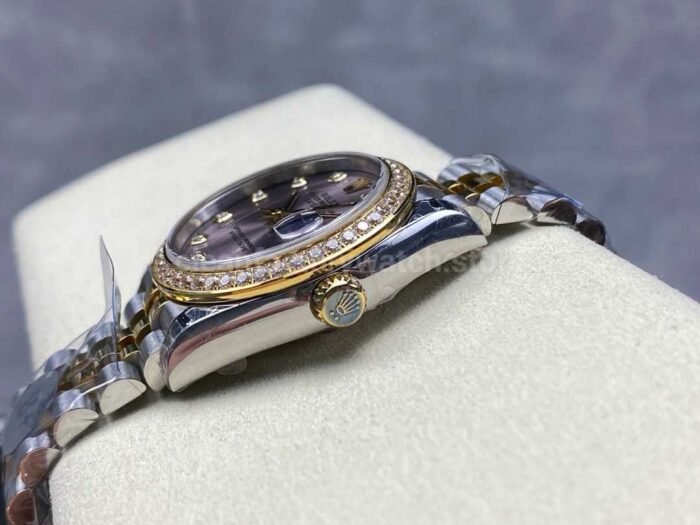 8+ Factory Rolex counterweight Datejust 278383RBR-0022 31mm Diamond Yellow Gold Bezel Half Yellow Gold Diamond Purple Dial Jubilee - Image 6