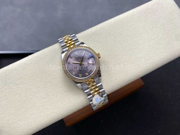 8+ Factory Rolex counterweight Datejust 278383RBR-0022 31mm Diamond Yellow Gold Bezel Half Yellow Gold Diamond Purple Dial Jubilee - Image 4