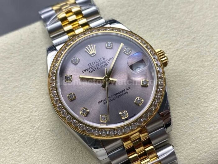 8 Factory Rolex counterweight Datejust 278383RBR 31mm Diamond Yellow Super Clone Watch,Clean Factory Watch