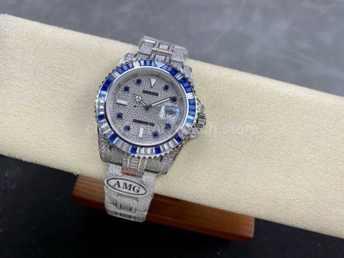 AMG Factory Rolex Submariner Date 116610 40mm BlueWhite Diamond Bezel Full 904LDiamond B 5 Super Clone Watch,Clean Factory Watch