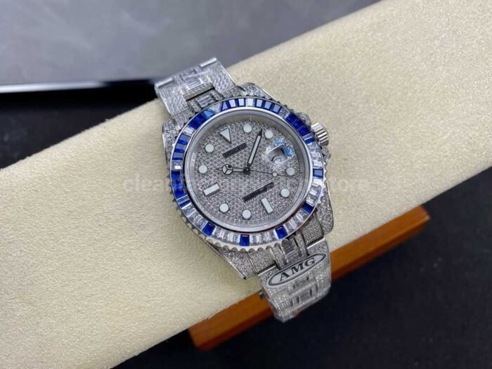 AMG Factory Rolex Submariner Date 116610 40mm BlueWhite Diamond Bezel Full 904LDiamond Diamond Dial 1 6 Super Clone Watch,Clean Factory Watch