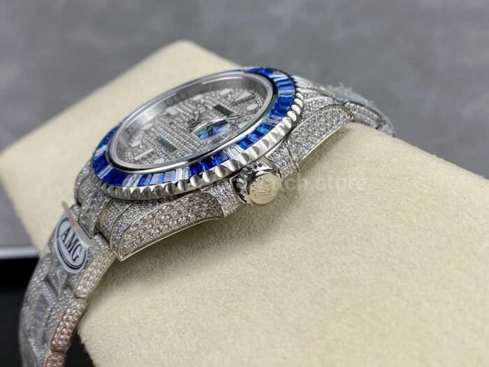 AMG Factory Rolex Submariner Date 116610 40mm BlueWhite Diamond Bezel Full 904LDiamond Diamond Dial 6 Super Clone Watch,Clean Factory Watch