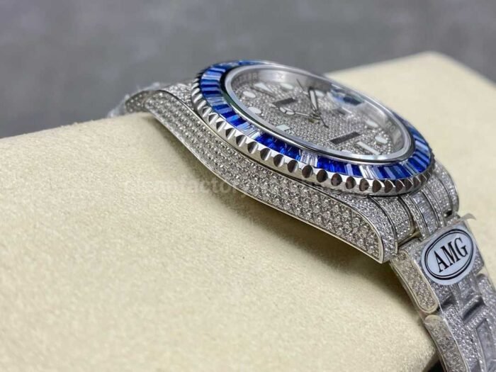 AMG Factory Rolex Submariner Date 116610 40mm BlueWhite Diamond Bezel Full 904LDiamond Diamond Dial 9 Super Clone Watch,Clean Factory Watch