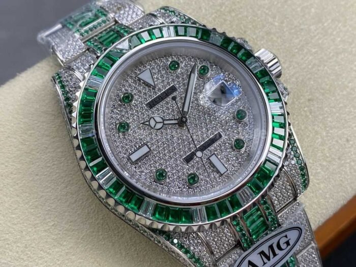 AMG Factory Rolex Submariner Date 116610 40mm GreenWhite Diamond Bezel Full 904LGr 4 Super Clone Watch,Clean Factory Watch