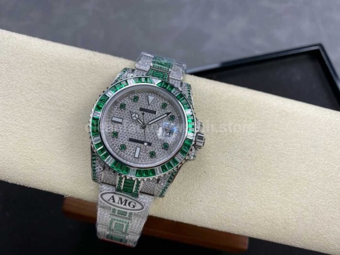 AMG Factory Rolex Submariner Date 116610 40mm GreenWhite Diamond Bezel Full 904LGr 6 Super Clone Watch,Clean Factory Watch