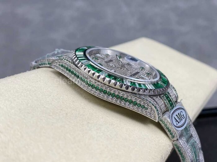 AMG Factory Rolex Submariner Date 116610 40mm GreenWhite Diamond Bezel Full 904LGr 8 Super Clone Watch,Clean Factory Watch