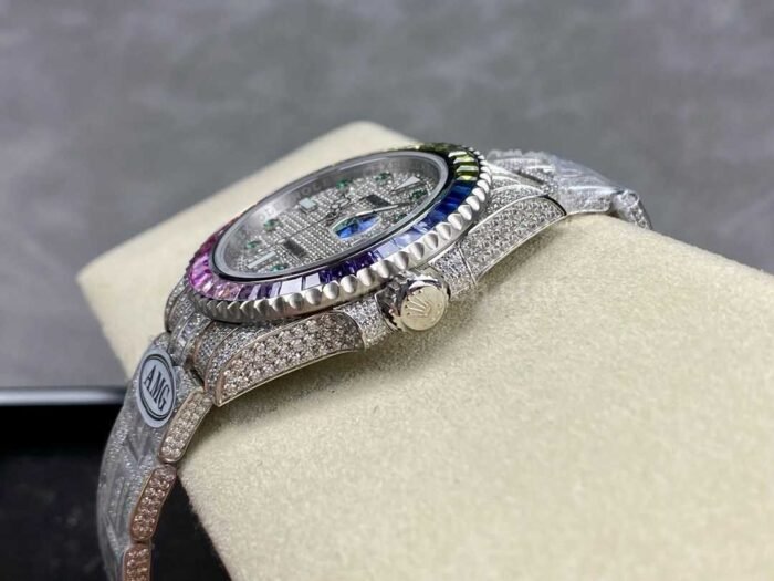 AMG Factory Rolex Submariner Date 116610 40mm Rainbow Diamond Bezel Full 904LDiamondGreen Wo 5 Super Clone Watch,Clean Factory Watch