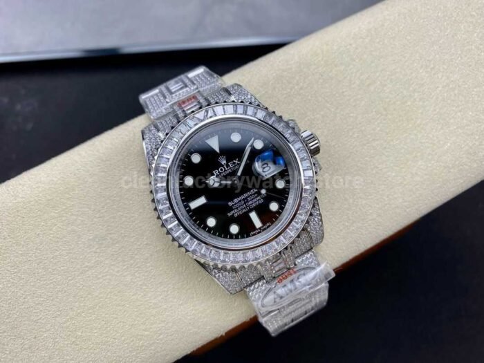 AMG Factory Rolex Submariner Date 116610LN 40mm White Diamond Bezel Full 904LDiamond Black Dial 1 Super Clone Watch,Clean Factory Watch