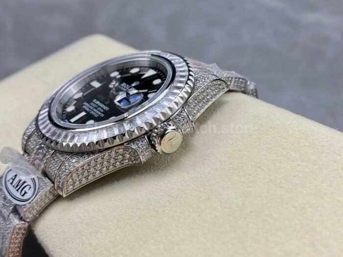 AMG Factory Rolex Submariner Date 116610LN 40mm White Diamond Bezel Full 904LDiamond Black Dial 9 Super Clone Watch,Clean Factory Watch