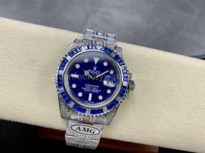 AMG Factory Rolex Submariner Date 116619LB 40mm Blue&White Diamond Bezel Full 904L&Diamond Blue Dial - Image 5