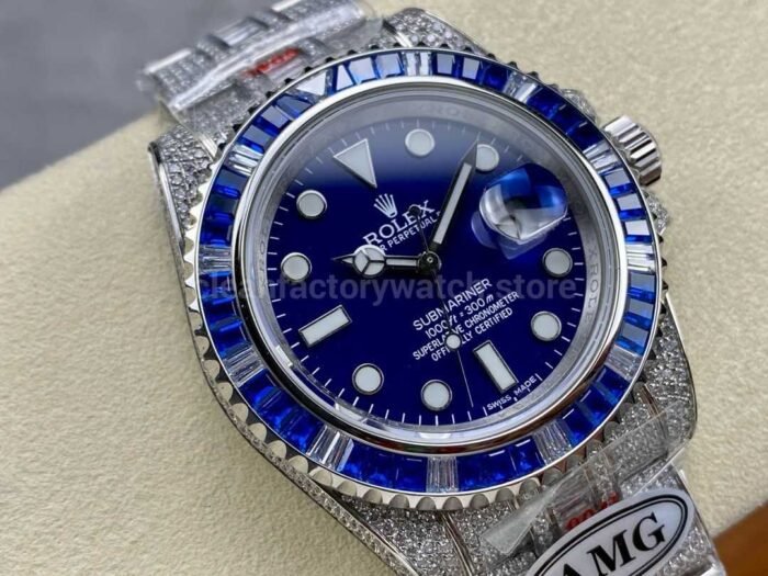 AMG Factory Rolex Submariner Date 116619LB 40mm Blue&White Diamond Bezel Full 904L&Diamond Blue Dial - Image 2