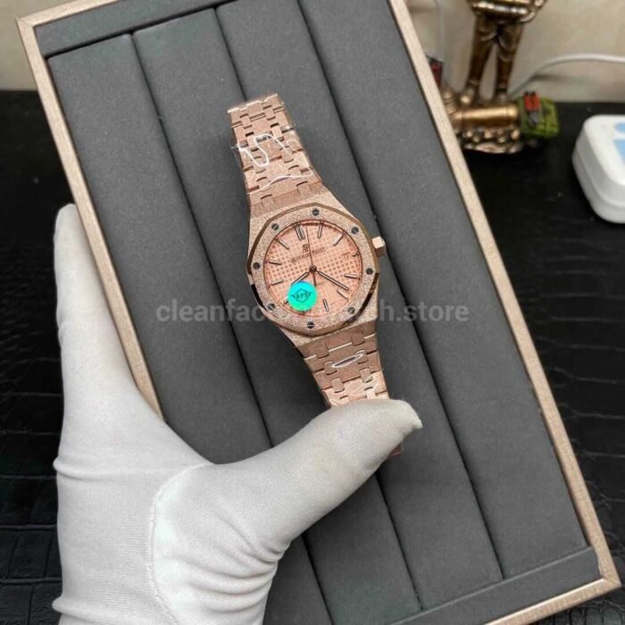APS Factory Audemars Piguet Royal Oak Frosted Selfwinding 15454OR.GG.1259OR.03 37mm Full Frosted Rose Gold , Rose Gold Dial - Image 3
