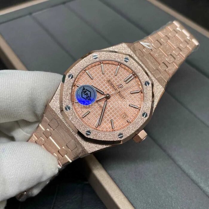 APS Factory Audemars Piguet Royal Oak Frosted Selfwinding 15454OR.GG.1259OR.03 37mm Full Frosted Rose Gold , Rose Gold Dial - Image 4