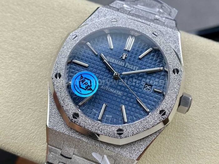 APS Factory Audemars Piguet Royal Oak Frosted Selfwinding 15410 41mm Full Frosted Steel Bl 5 Super Clone Watch,Clean Factory Watch