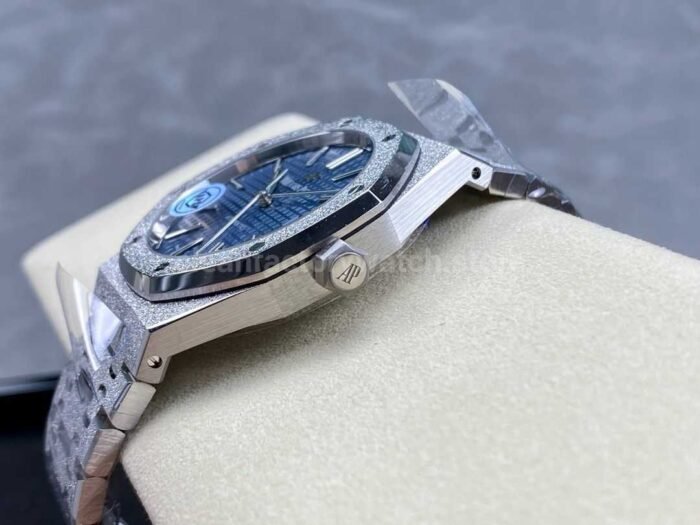 APS Factory Audemars Piguet Royal Oak Frosted Selfwinding 15410 41mm Full Frosted Steel Bl 6 Super Clone Watch,Clean Factory Watch