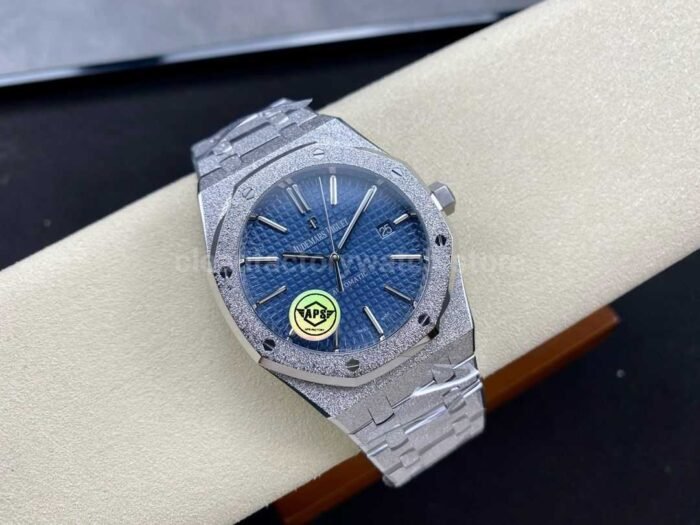 APS Factory Audemars Piguet Royal Oak Frosted Selfwinding 15410 41mm Full Frosted Steel Bl 8 Super Clone Watch,Clean Factory Watch