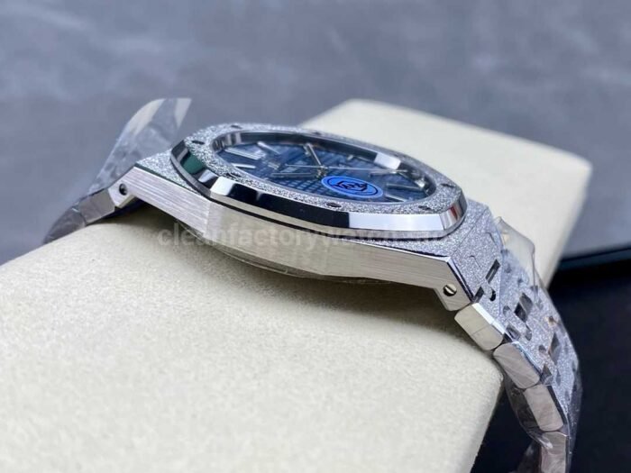 APS Factory Audemars Piguet Royal Oak Frosted Selfwinding 15410 41mm Full Frosted Steel Blue 1 Super Clone Watch,Clean Factory Watch