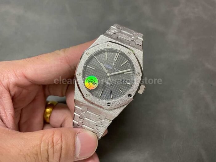 APS Factory Audemars Piguet Royal Oak Frosted Selfwinding 15410 41mm Full Frosted Steel Gr 10 Super Clone Watch,Clean Factory Watch