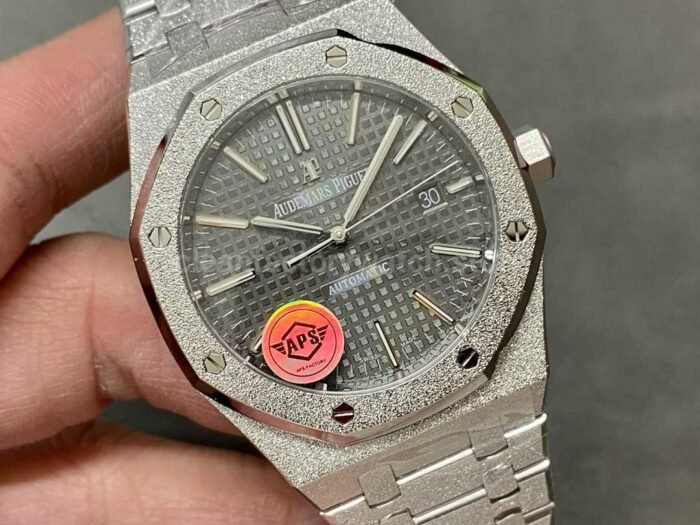 APS Factory Audemars Piguet Royal Oak Frosted Selfwinding 15410 41mm Full Frosted Steel Gr 7 Super Clone Watch,Clean Factory Watch