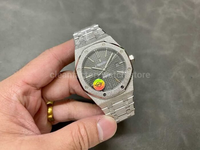APS Factory Audemars Piguet Royal Oak Frosted Selfwinding 15410 41mm Full Frosted Steel Grey 1 Super Clone Watch,Clean Factory Watch