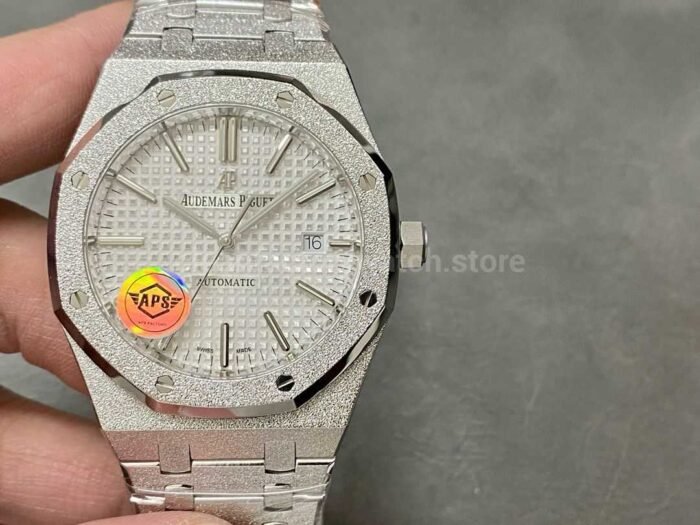 APS Factory Audemars Piguet Royal Oak Frosted Selfwinding 15410 41mm Full Frosted Steel W 7 Super Clone Watch,Clean Factory Watch