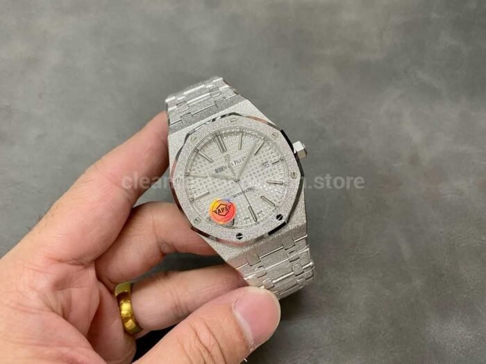APS Factory Audemars Piguet Royal Oak Frosted Selfwinding 15410 41mm Full Frosted Steel W 9 Super Clone Watch,Clean Factory Watch