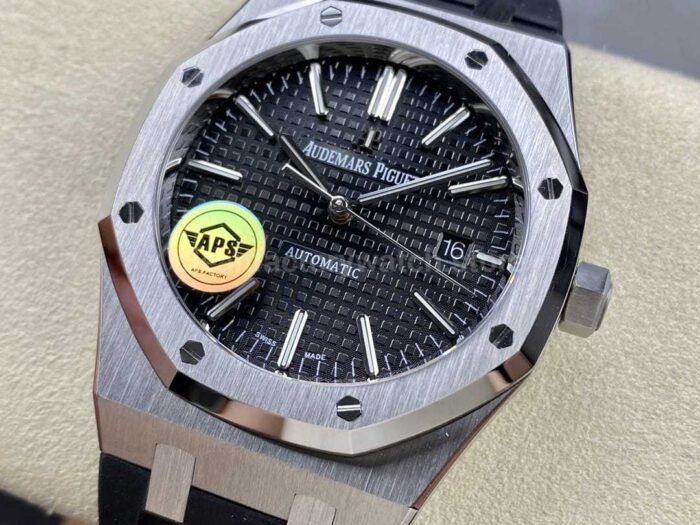 APS Factory Audemars Piguet Royal Oak Selfwinding 15400 41mm Steel Rubber Strap Black Dial 6 Super Clone Watch,Clean Factory Watch