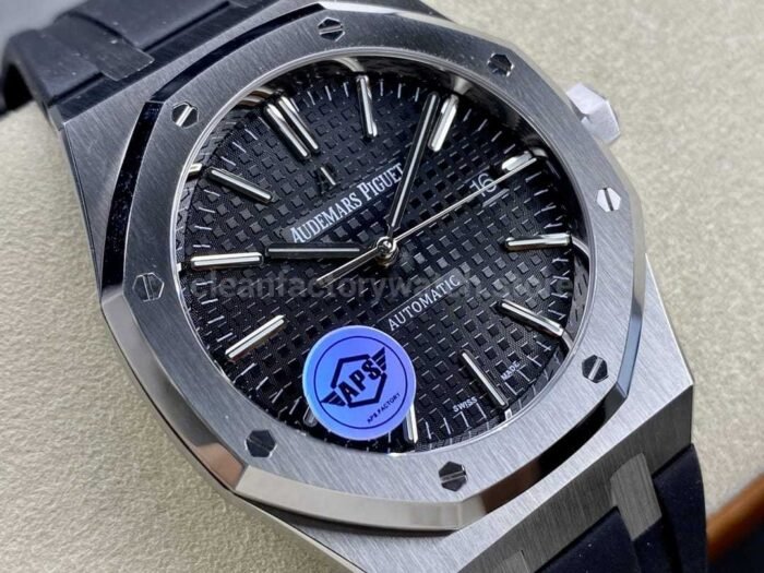 APS Factory Audemars Piguet Royal Oak Selfwinding 15400 41mm Steel Rubber Strap Black Dial 9 Super Clone Watch,Clean Factory Watch