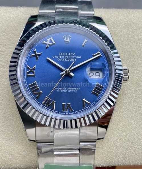 ARF Factory Rolex Datejust 126334-0025 41mm White Gold&904L Roman Numerals Blue Dial