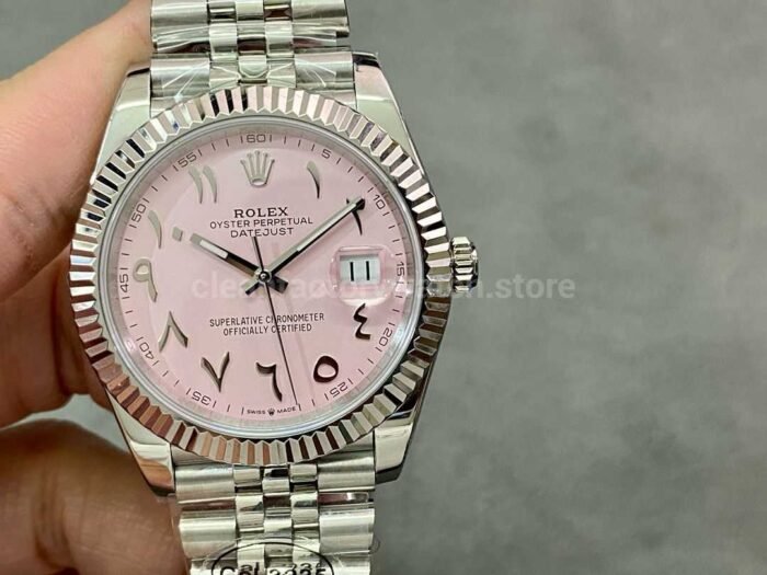 DIW Factory Rolex Datejust 126334 Limited Edition 41mm Full 904L Middle Eastern Digital Pink Dial 8 Super Clone Watch,Clean Factory Watch