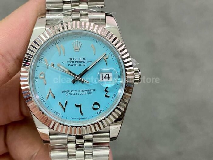 DIW Factory Rolex Datejust 126334 Limited Edition 41mm Full 904L Middle Eastern Digital Sky Blue Dial 9 Super Clone Watch,Clean Factory Watch