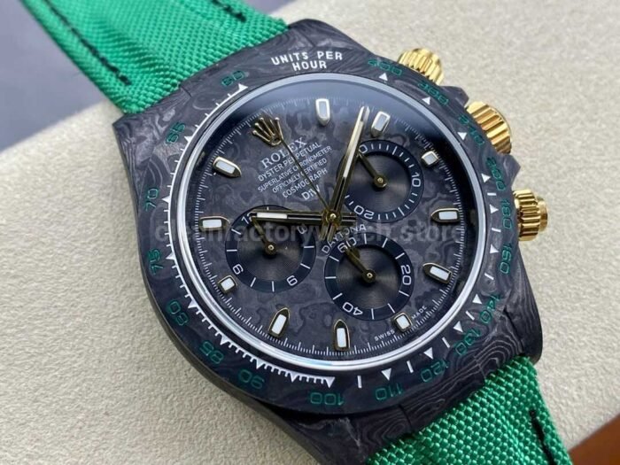 DIW Factory Rolex Daytona 116500 Limited Edition 40mm Carbon Fiber Artificial Fiber Woven Strap Golden Needle Carbon Fiber Dial - Image 2