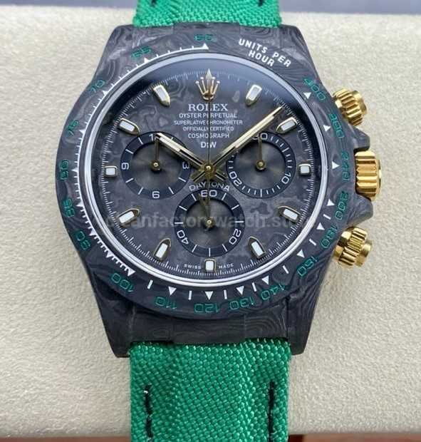 DIW Factory Rolex Daytona 116500 Limited Edition 40mm Carbon Fiber Artificial Fi (9) DIW Factory Rolex Daytona 116500 Limited Edition 40mm Carbon Fiber Artificial Fiber Woven Strap Golden Needle Carbon Fiber Dial - Image 1