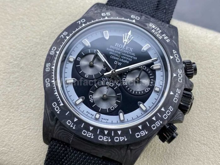 DIW Factory Rolex Daytona 116500 Limited Edition 40mm Carbon Fiber Artificial Fiber Woven Strap 3 Super Clone Watch,Clean Factory Watch