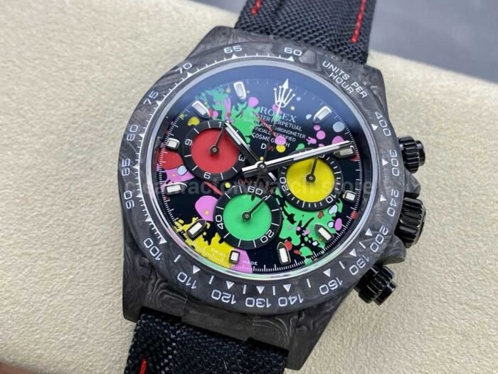 DIW Factory Rolex Daytona 116500 Limited Edition 40mm Carbon Fiber Artificial Fiber Woven Strap Color 9 Super Clone Watch,Clean Factory Watch