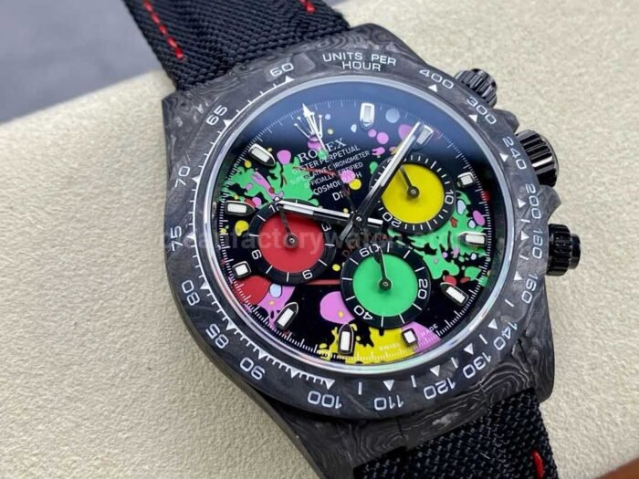 DIW Factory Rolex Daytona 116500 Limited Edition 40mm Carbon Fiber Artificial Fiber Woven Strap Color D 1 Super Clone Watch,Clean Factory Watch