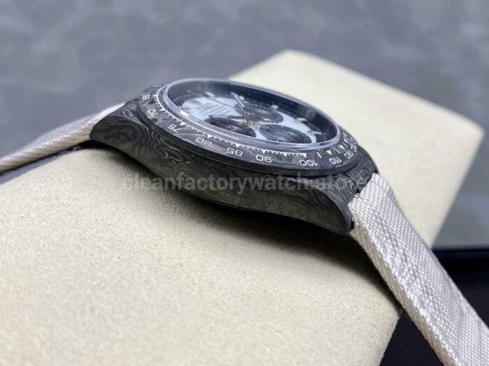 DIW Factory Rolex Daytona 116500 Limited Edition 40mm Carbon Fiber Artificial Fiber Woven Strap White Dial - Image 5